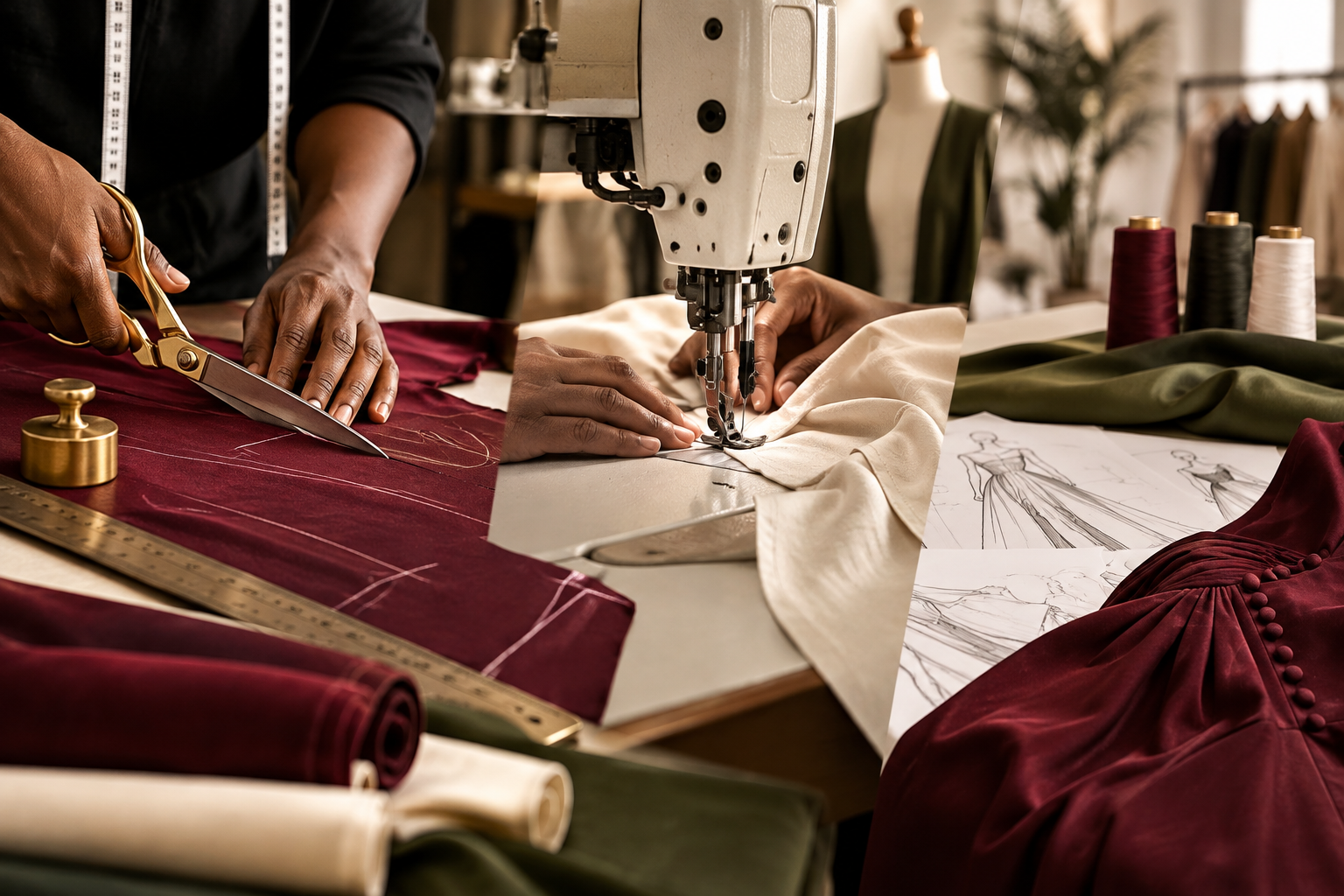 Knot & Cross garment manufacturing workspace